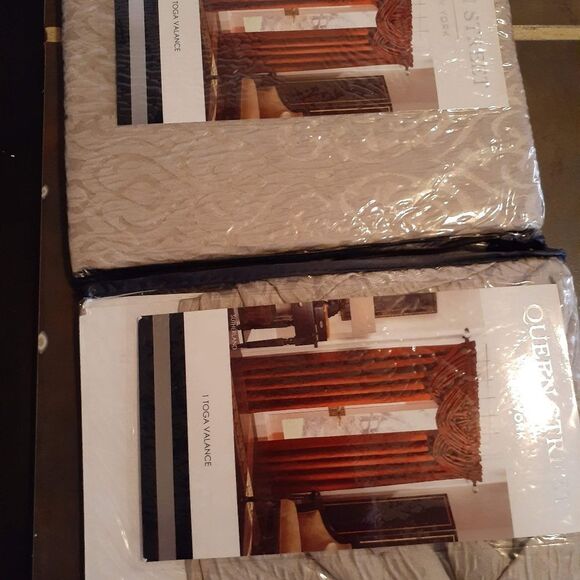 BRAND NEW TOGA VALENCES - LIGHT TAN NEUTRAL  COLOR - Picture 2 of 7